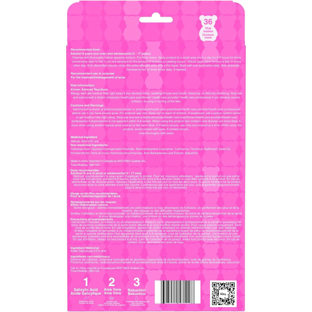 Sunny Teddy Anti Acne Pimple Patches - Pink Teddies 36ct