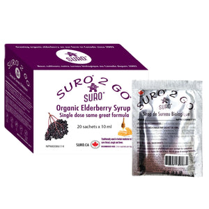 Suro Organic Elderberry Syrup 2 Go Sachets 20x10ml