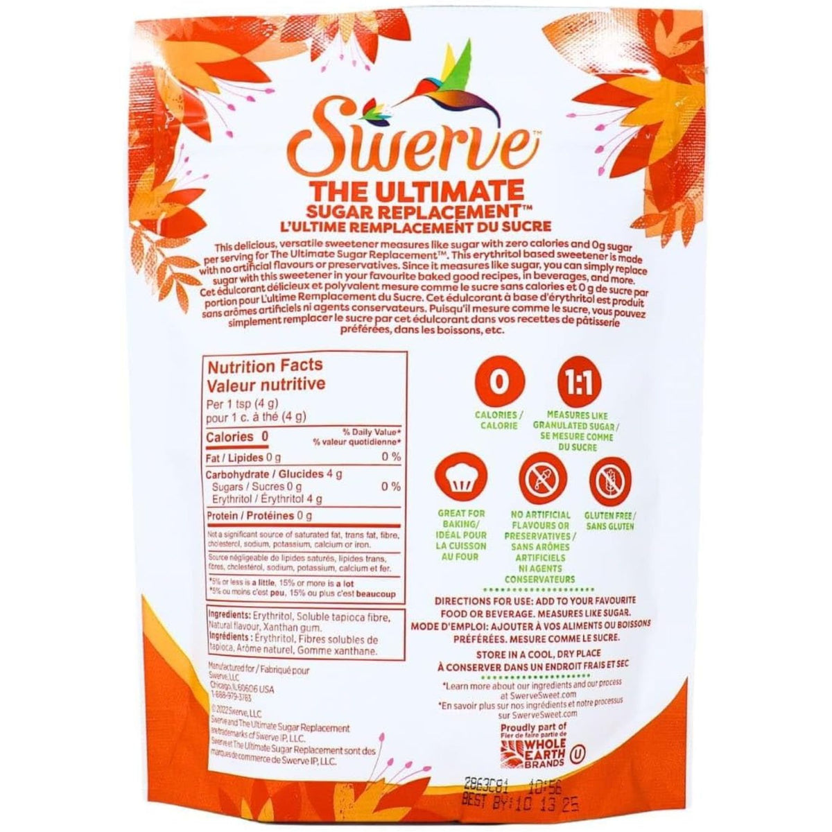 Swerve Zero Calorie Sweetener Granular Sugar 340g