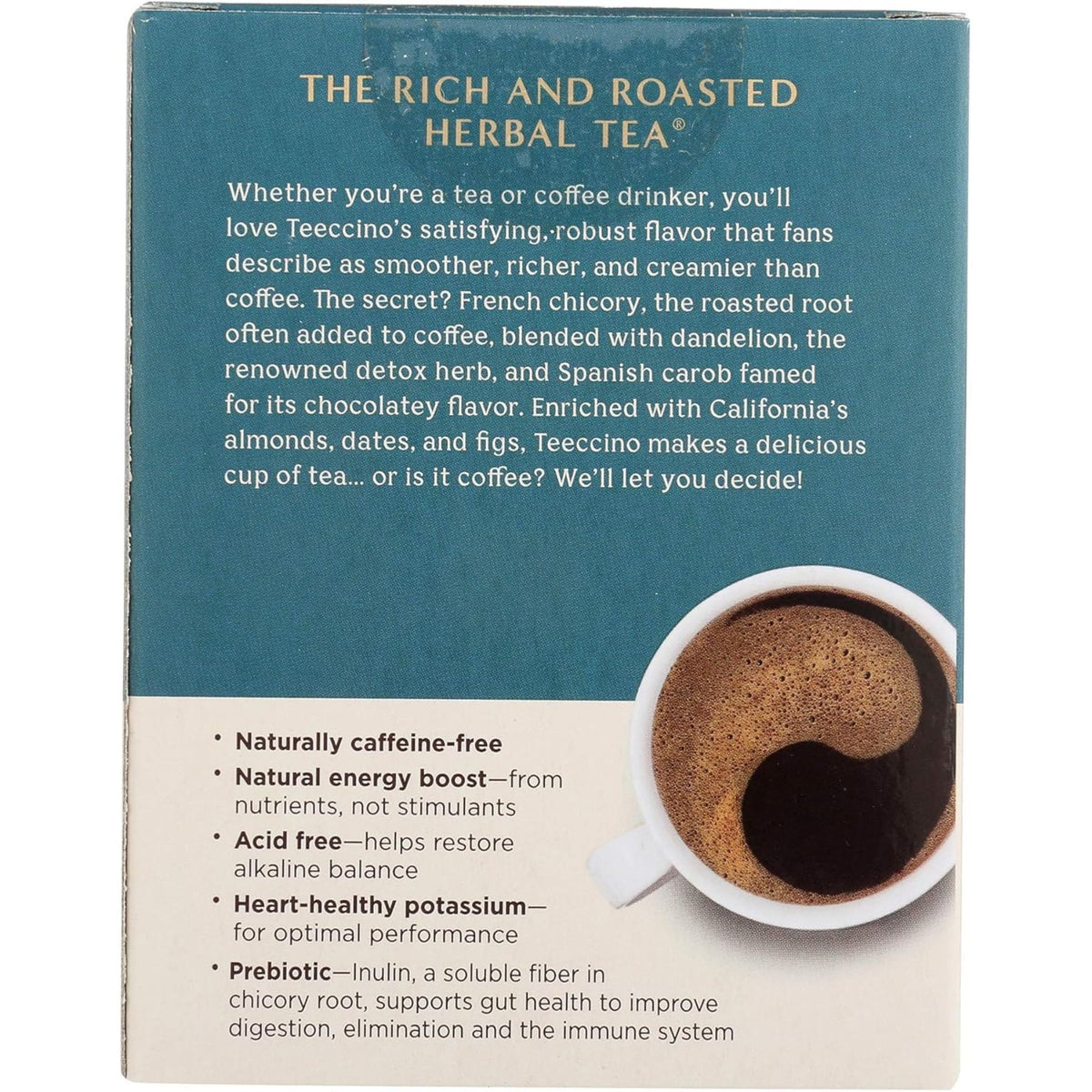 Teeccino Dandelion Caramel Nut Roasted Herbal Tea 10ct