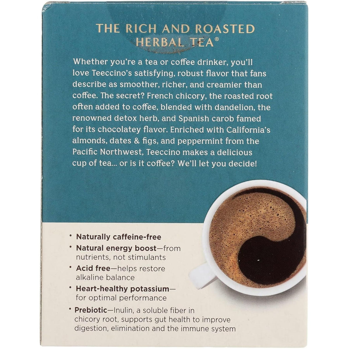 Teeccino Dandelion Mocha Mint Roasted Herbal Tea 10ct