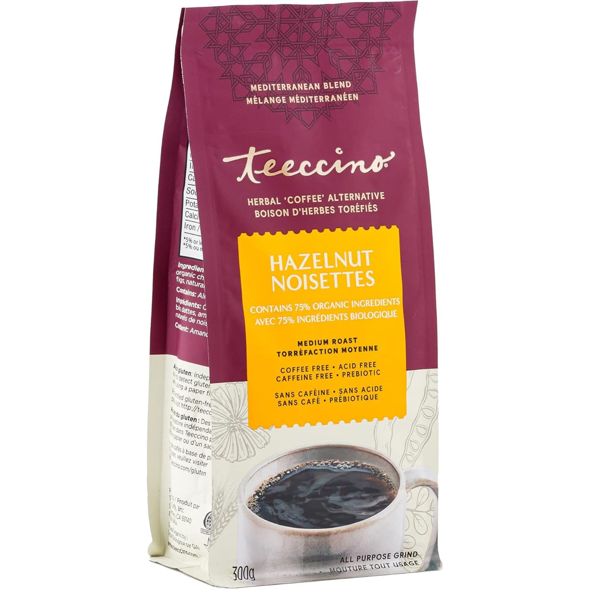 Teeccino Hazelnut Chicory Herbal Coffee 300g