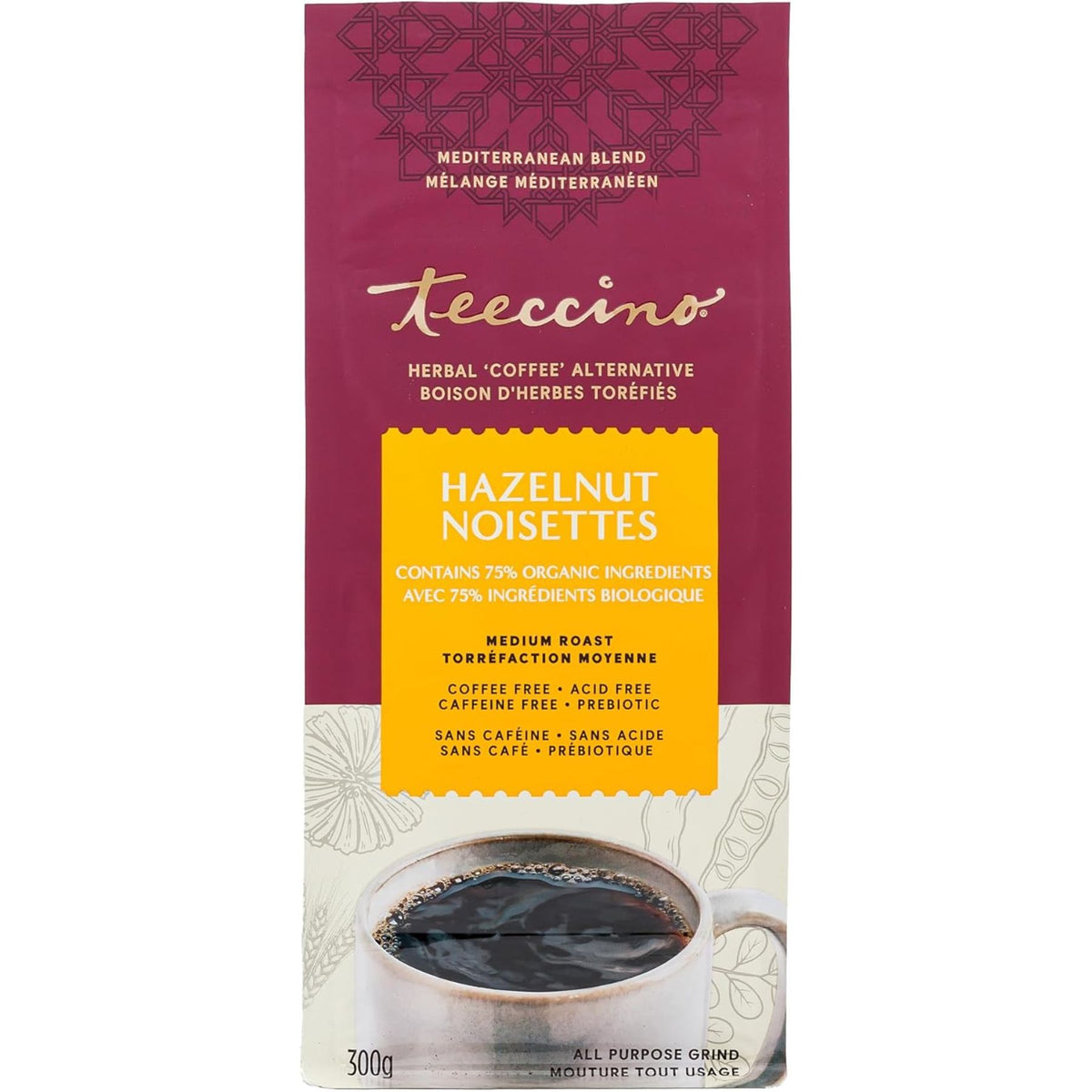 Teeccino Hazelnut Chicory Herbal Coffee 300g