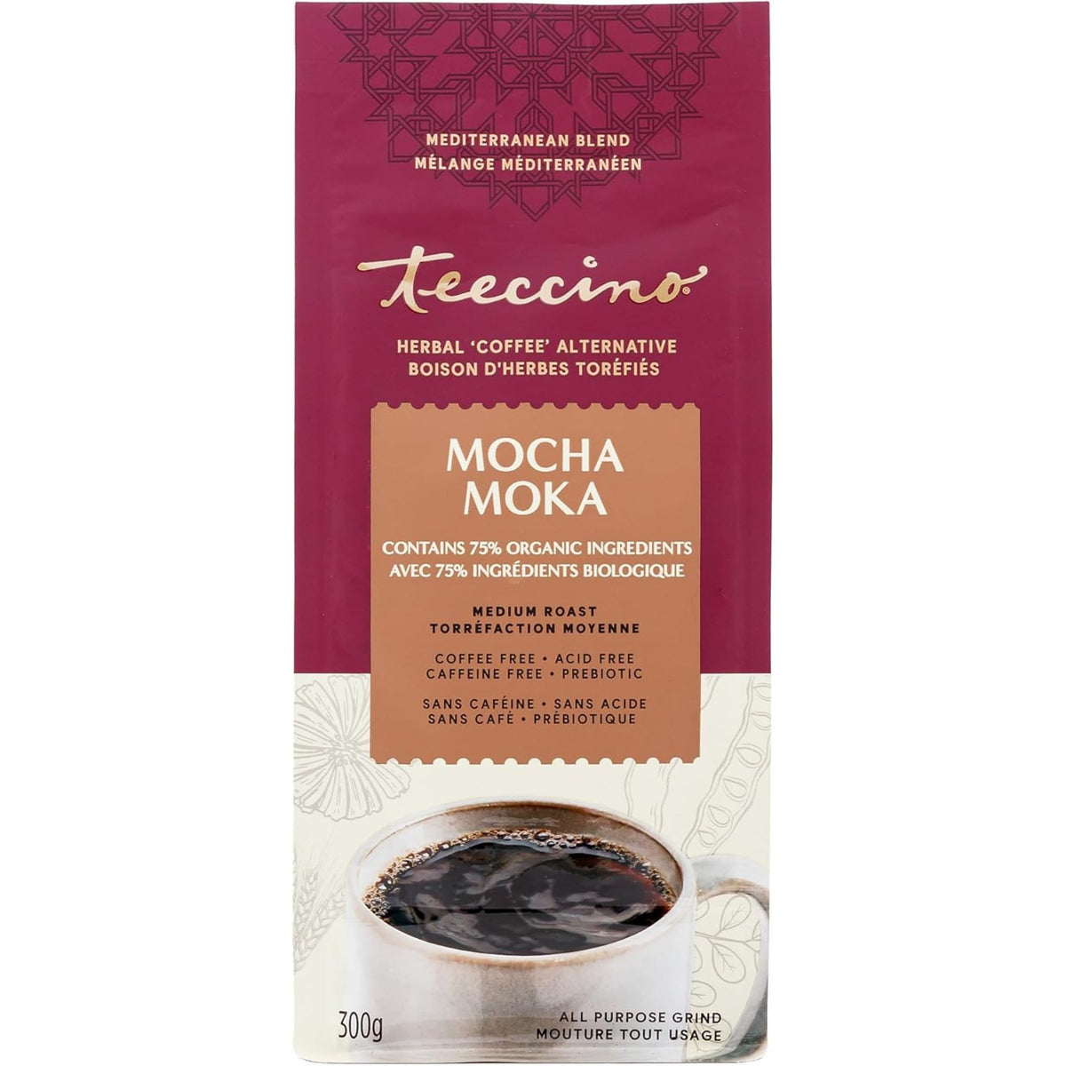 Teeccino Mocha Chicory Herbal Coffee 300g