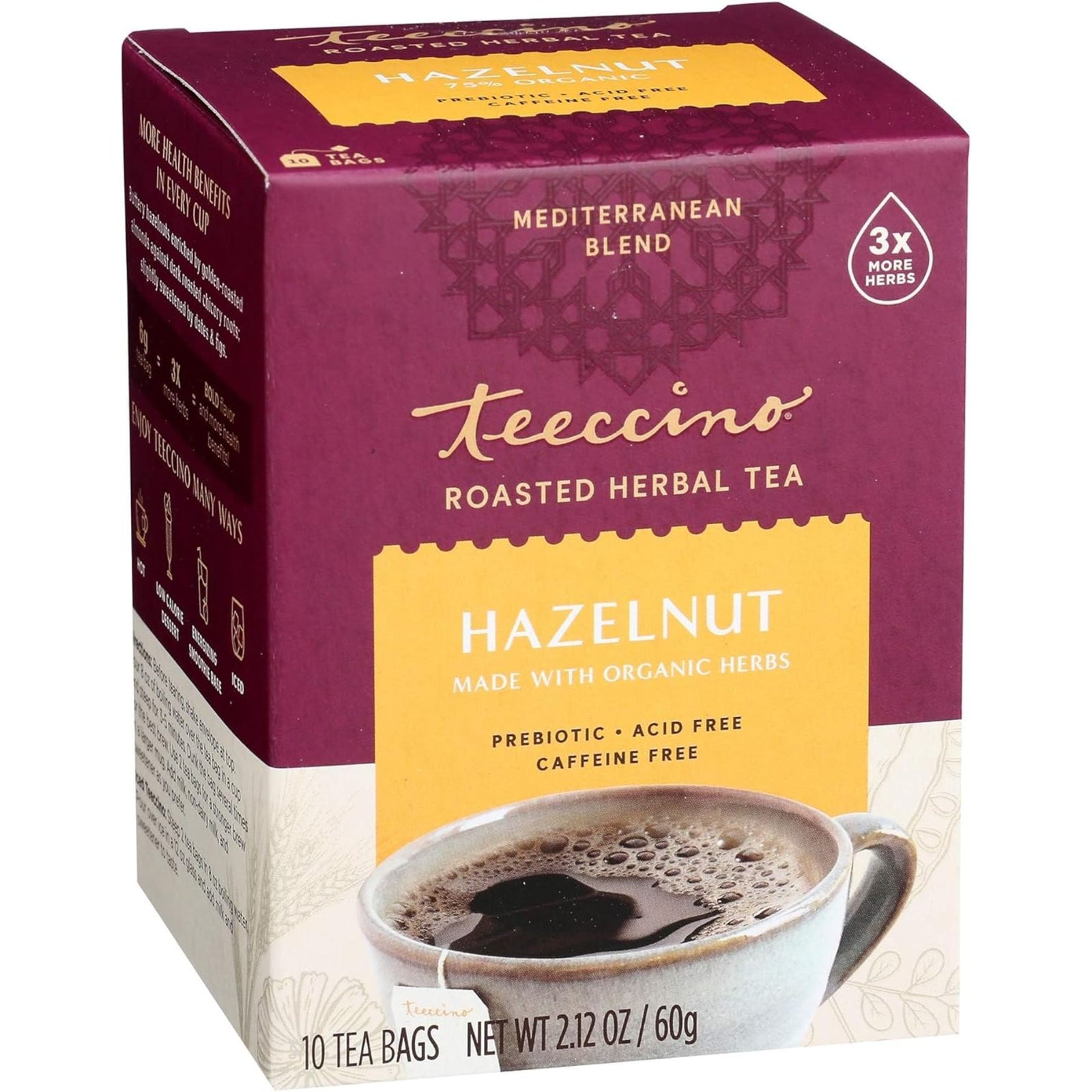 Teeccino Hazelnut Roasted Herbal Tea 10ct