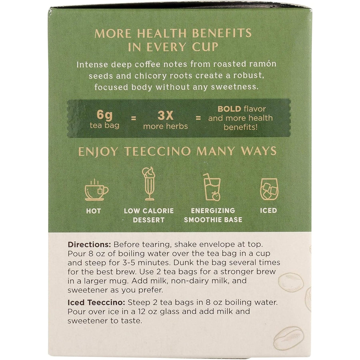 Teeccino Organic French Roast Roasted Herbal Tea 10ct