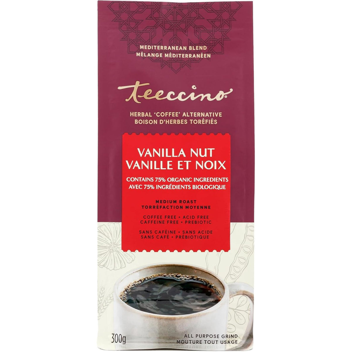Teeccino Vanilla Nut Chicory Herbal Coffee 300g