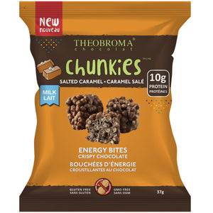 Theobroma 38% Milk Salted Caramel Energy Bites Crispy Chocolate Chunkies 37g