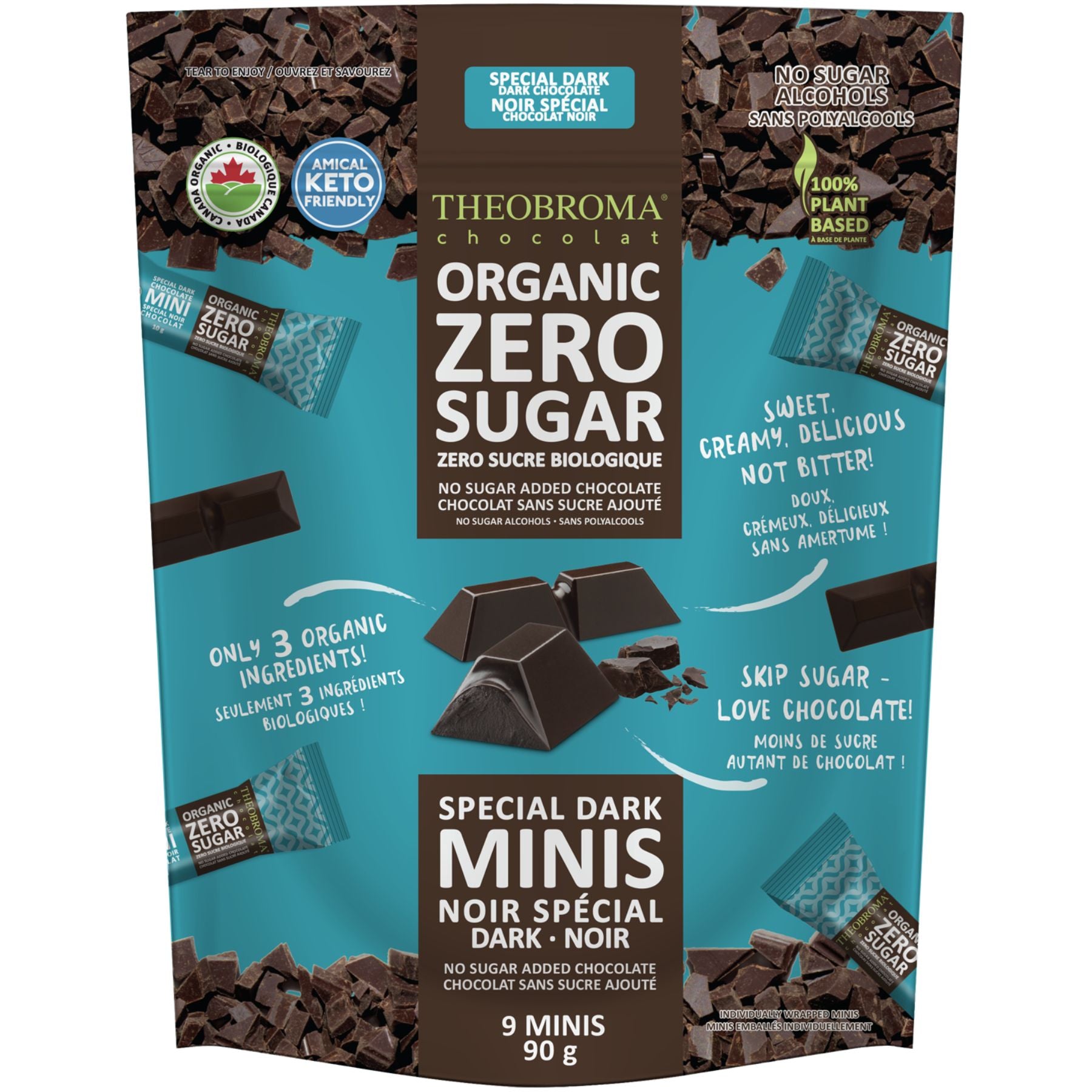 Theobroma Organic Zero Sugar Dark Chocolate Minis 90g