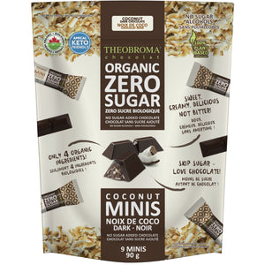 Theobroma Organic Zero Sugar Dark Chocolate Coconut Minis 90g