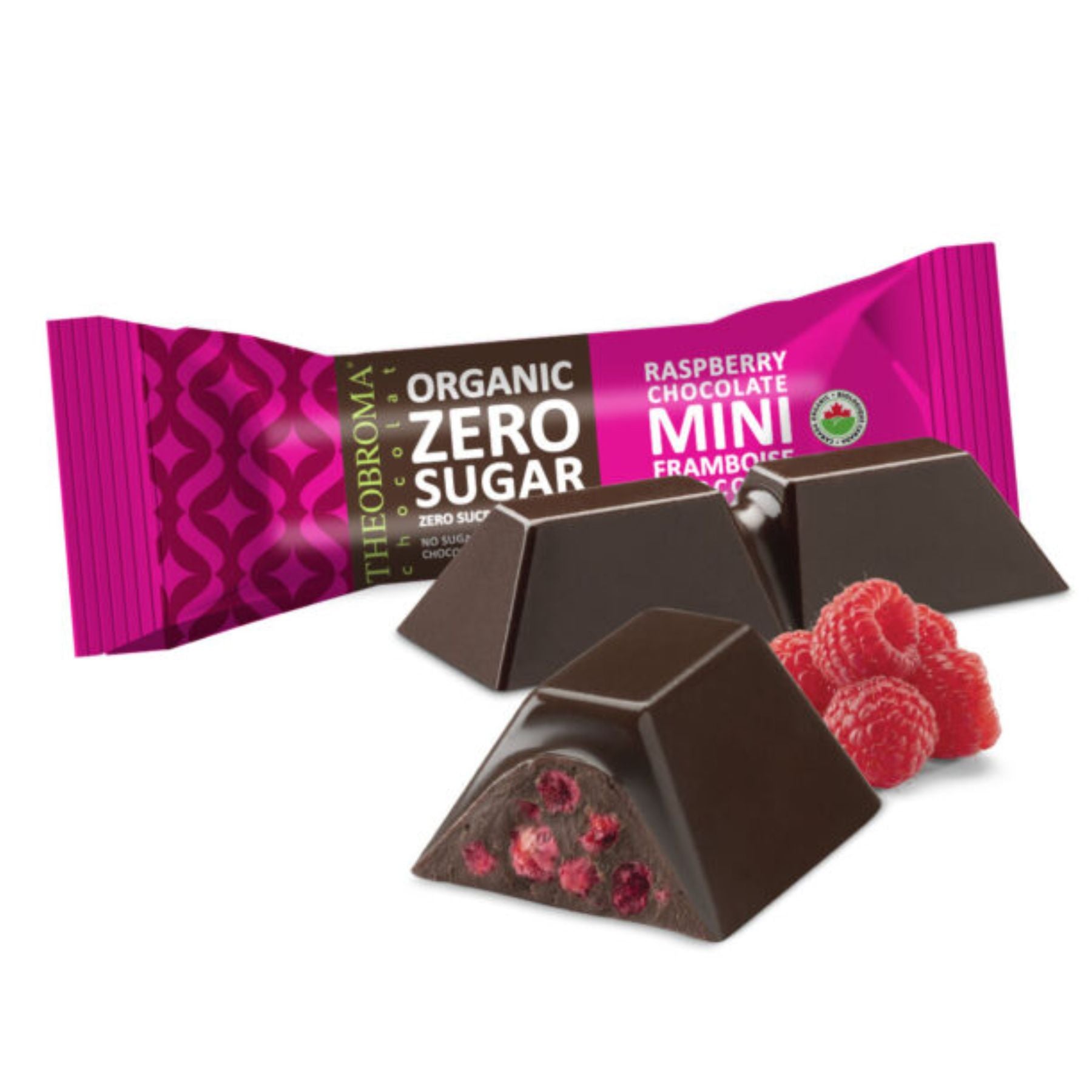 Theobroma Organic Zero Sugar Dark Chocolate Raspberry Minis 90g ...