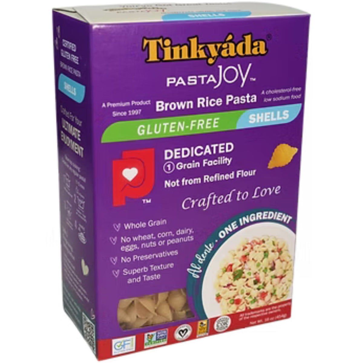 Small Pasta Shells Like Rice Tinkyada Brown Rice Pasta Shells 454g - Fiddleheads Health and Nutrition
