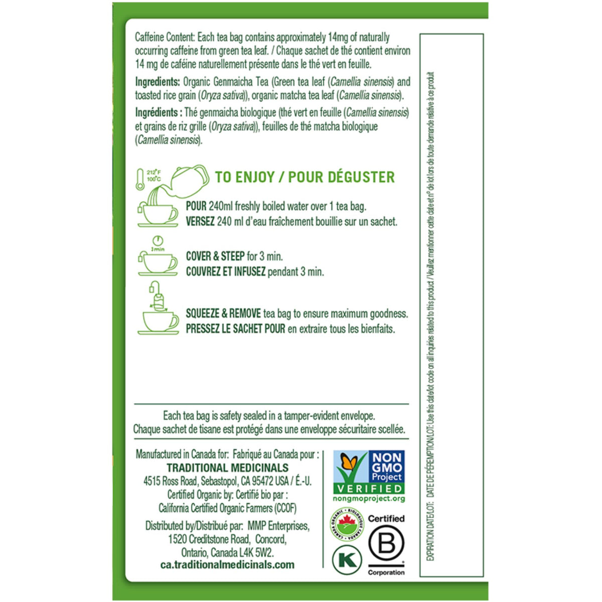 Traditional Medicinals Organic Green Tea Matcha 16ct