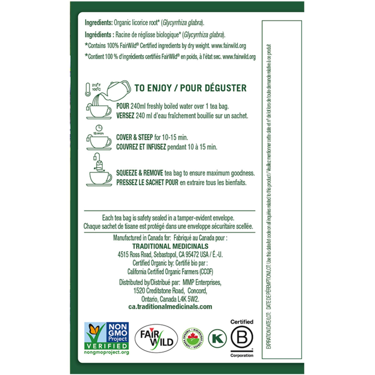 Traditional Medicinals Organic Licorice Root Tea 16ct