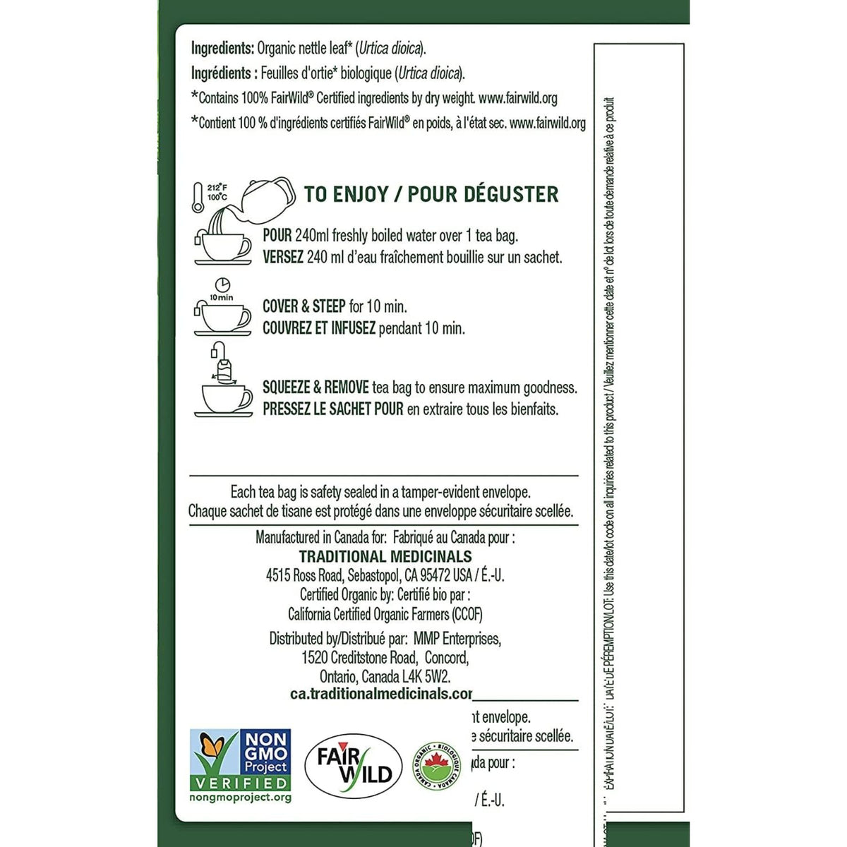 Traditional Medicinals Organic Nettle Leaf Tea 16ct