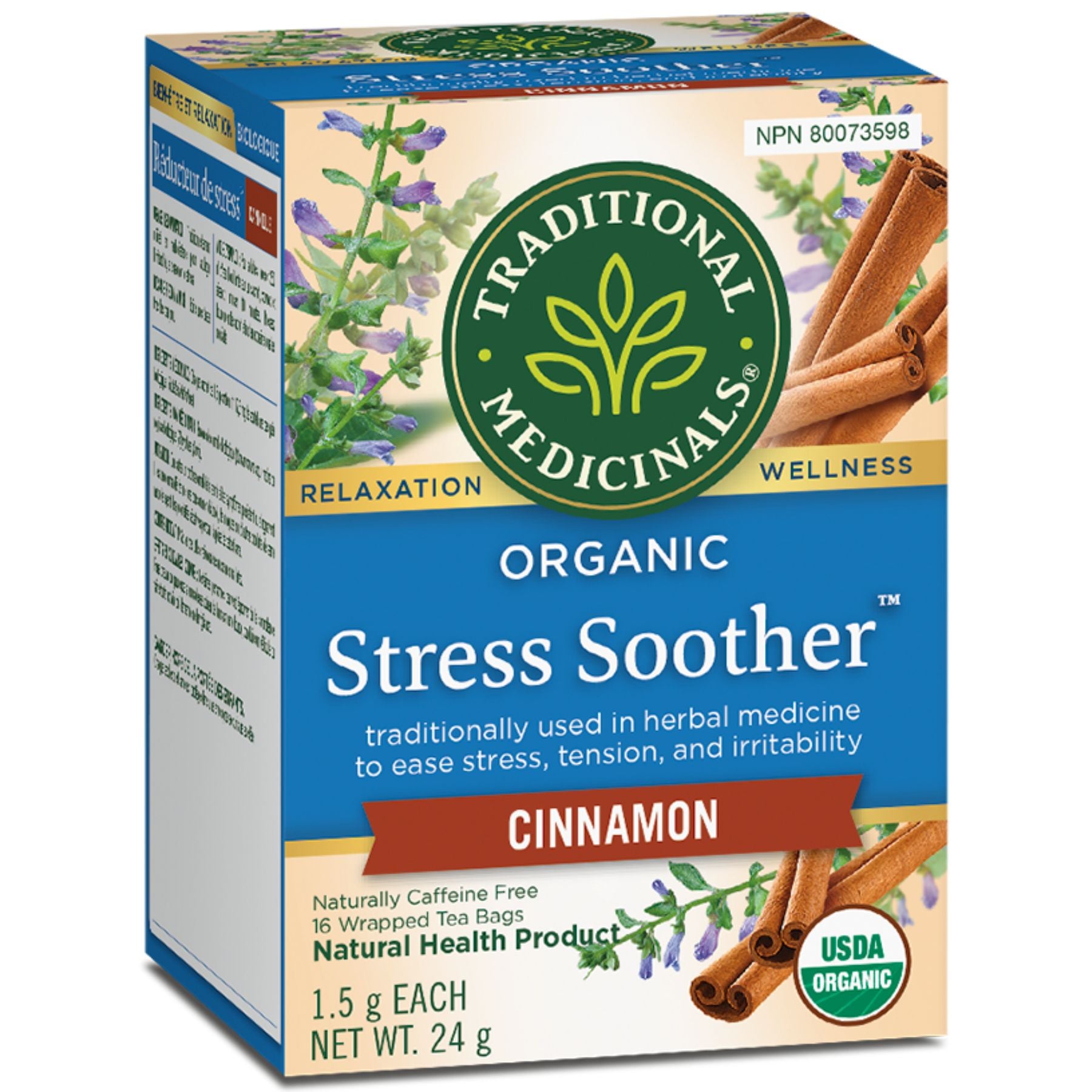 Traditional Medicinals Organic Stress Soother Cinnamon Tea 16ct