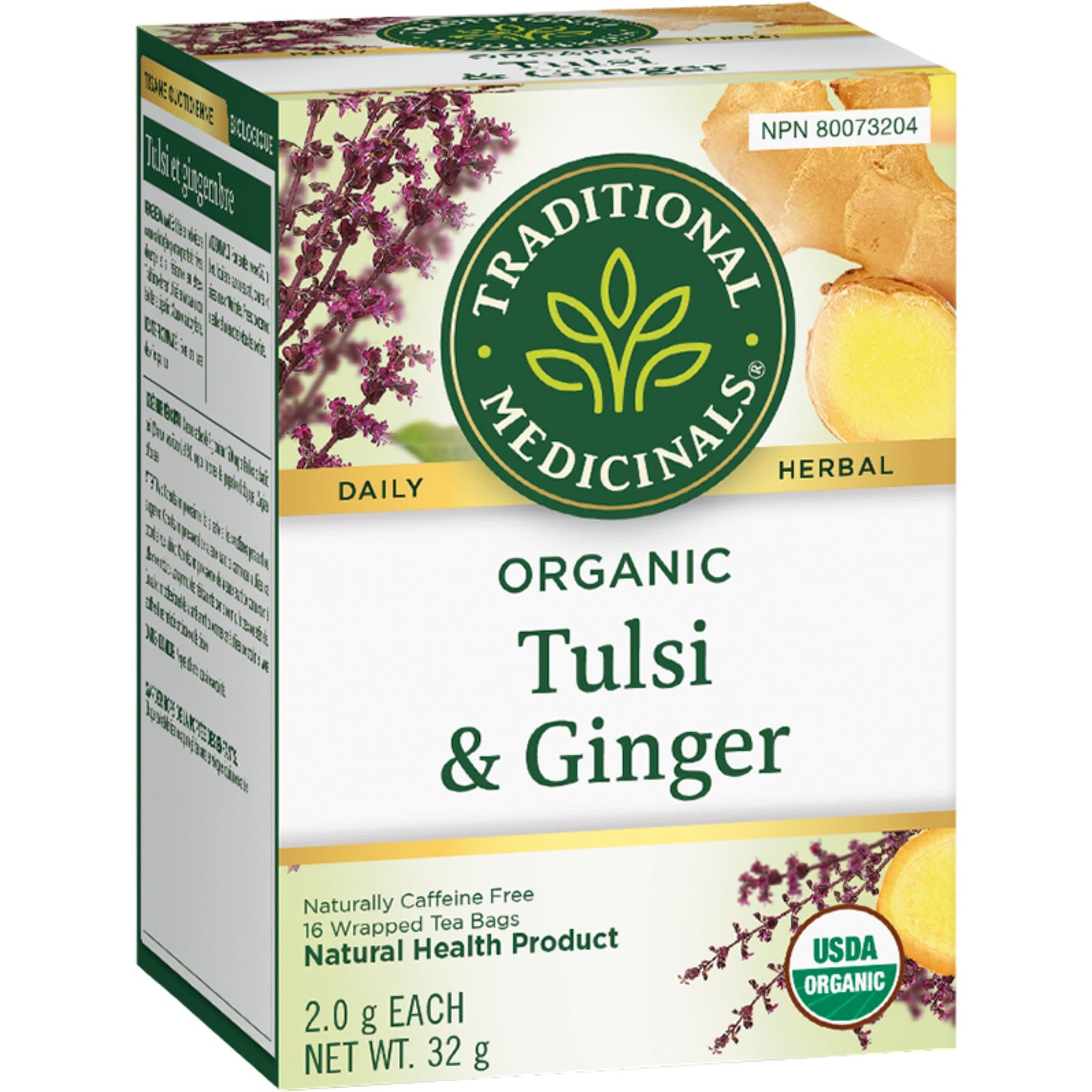 Traditional Medicinals Organic Tulsi & Ginger Tea 16ct