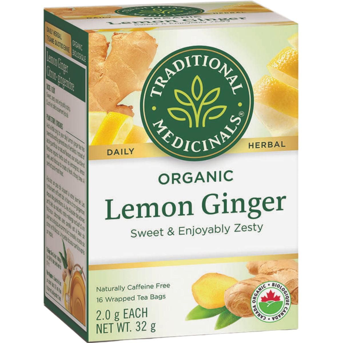 Traditional Medicinals Organic Lemon Ginger Tea 16ct