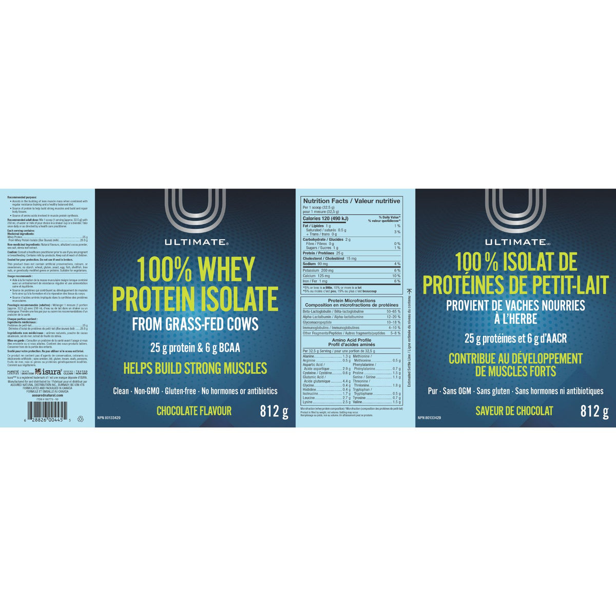 Ultimate 100% Whey Protein Isolate - Chocolate 812g