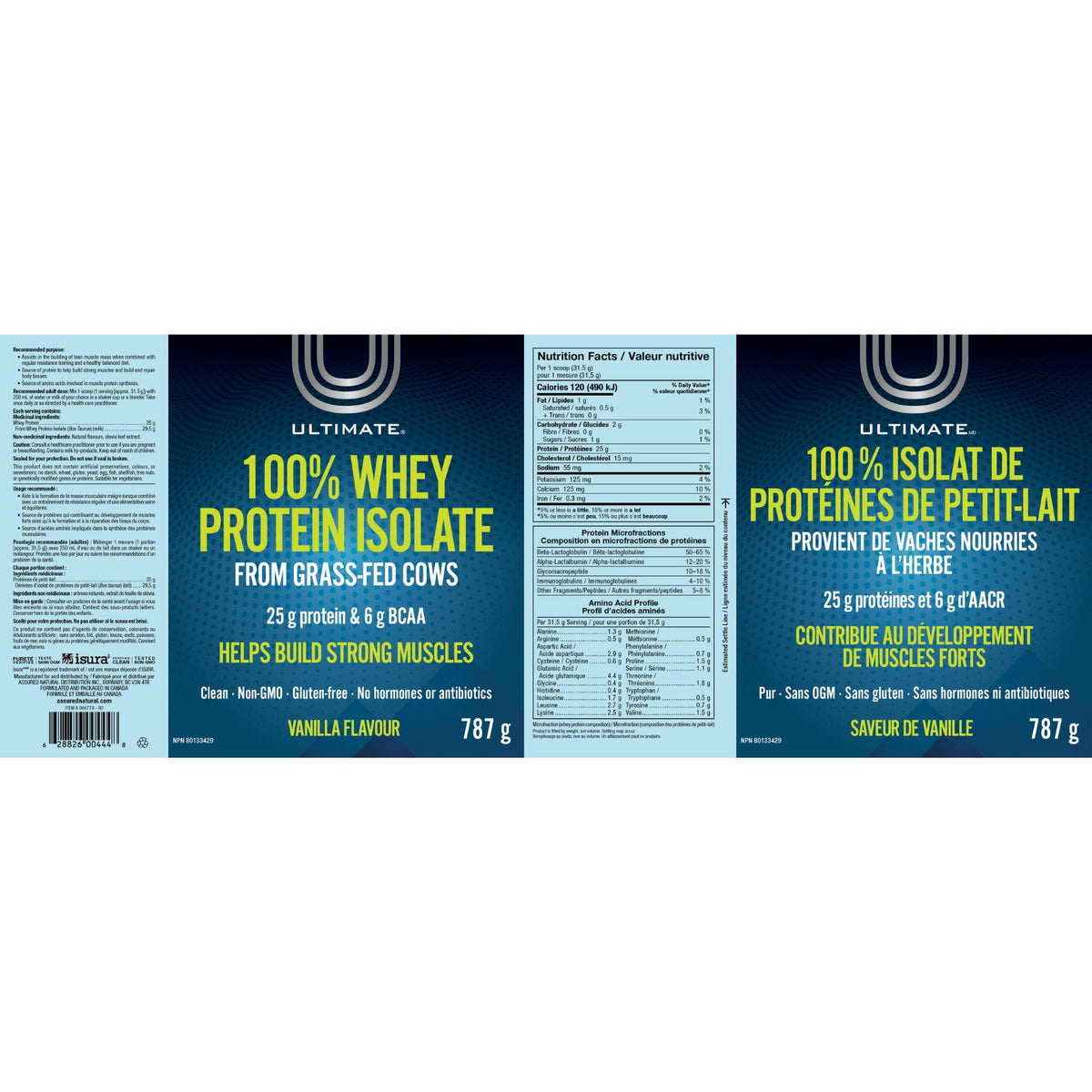 Ultimate 100% Whey Protein Isolate - Vanilla 787g