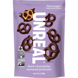 Unreal Dark Chocolate Covered Pretzels 100g