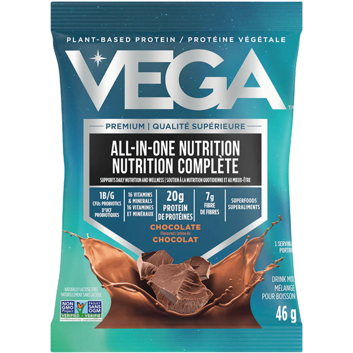 VEGA All-In-One Nutrition Plant-Based Protein Chocolate 46g (Single Serving)