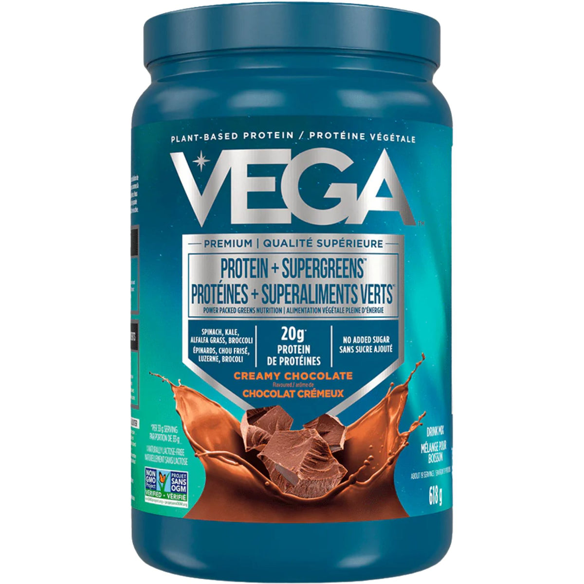 VEGA Plant-Based Protein + Supergreens Chocolate 618g