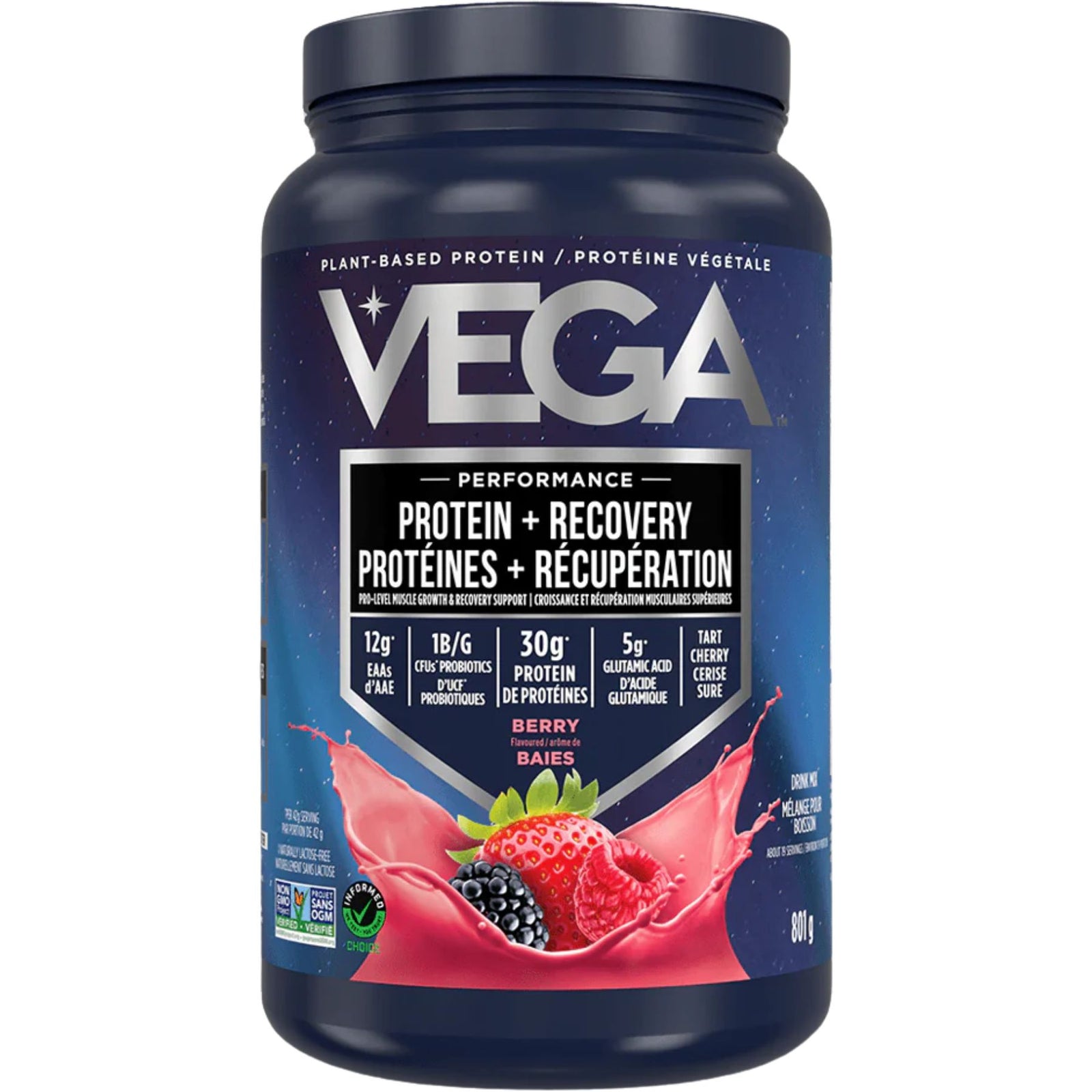 VEGA Plant-Based Protein + Recovery Berry 801g