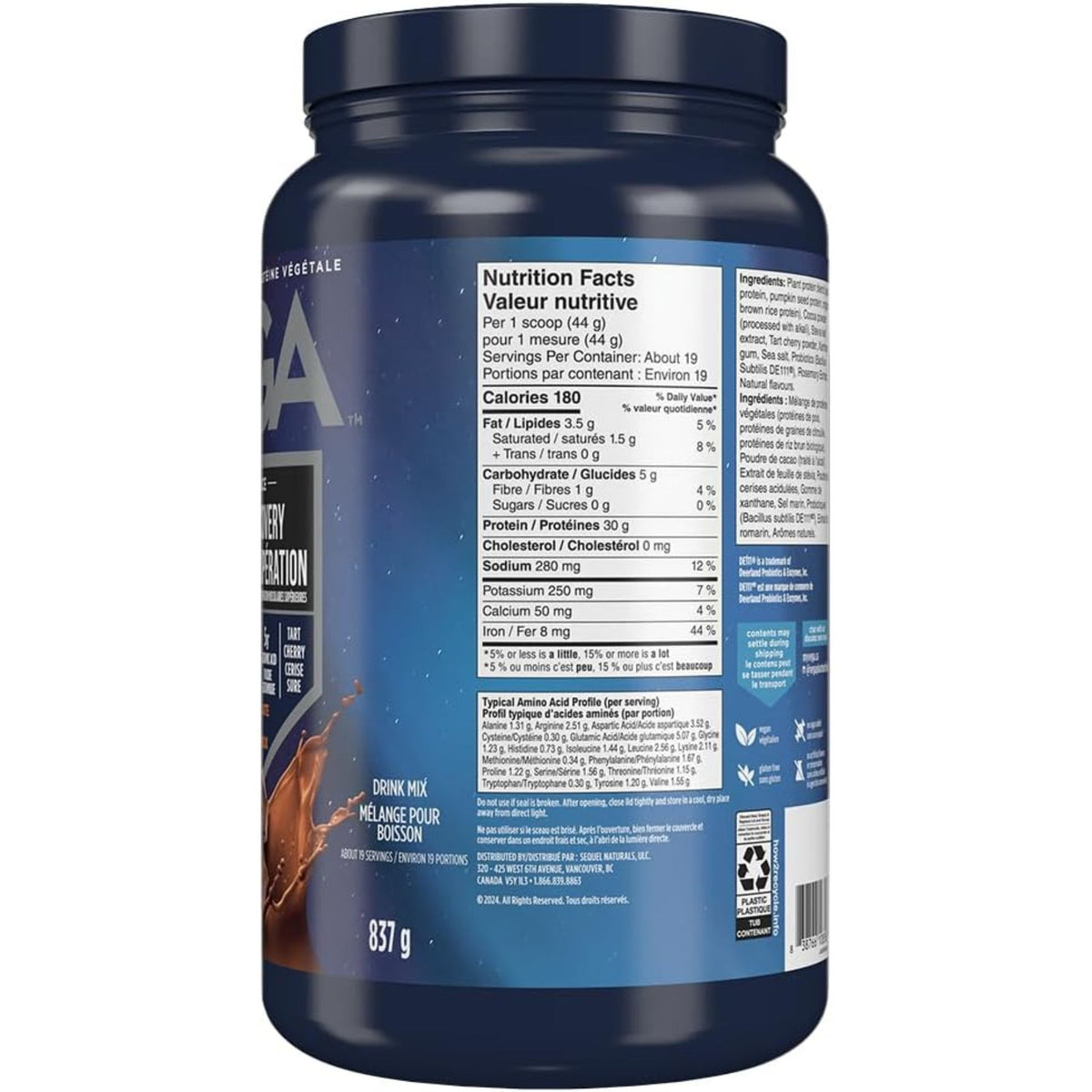VEGA Plant-Based Protein + Recovery Chocolate 837g