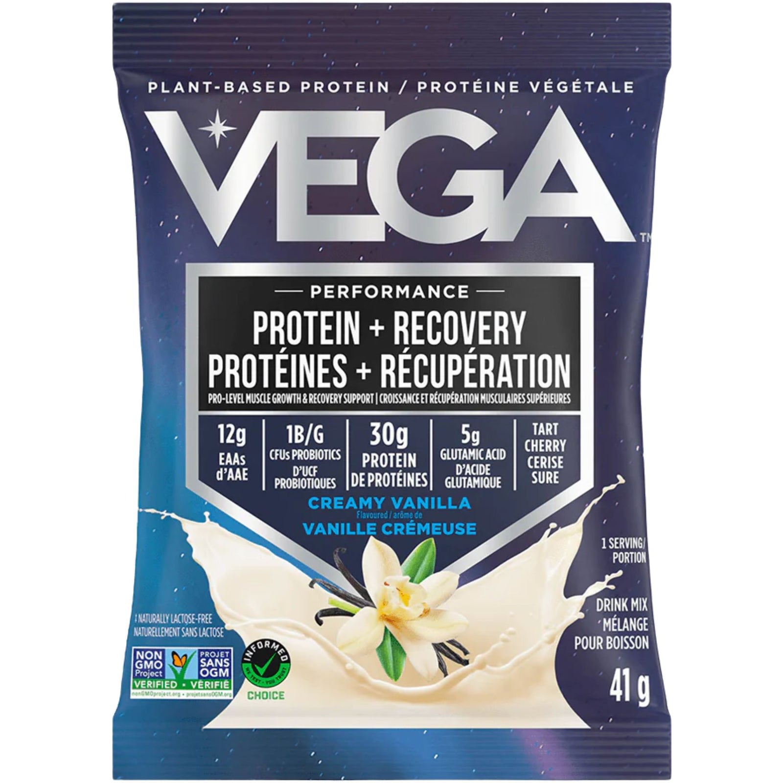 VEGA Plant-Based Protein + Recovery Vanilla 41g (Single Serving)