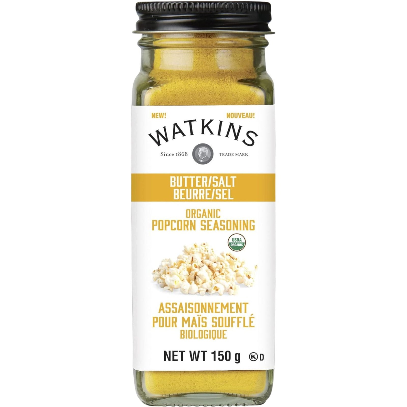 Watkins Organic Butter/Salt Popcorn Seasoning 150g