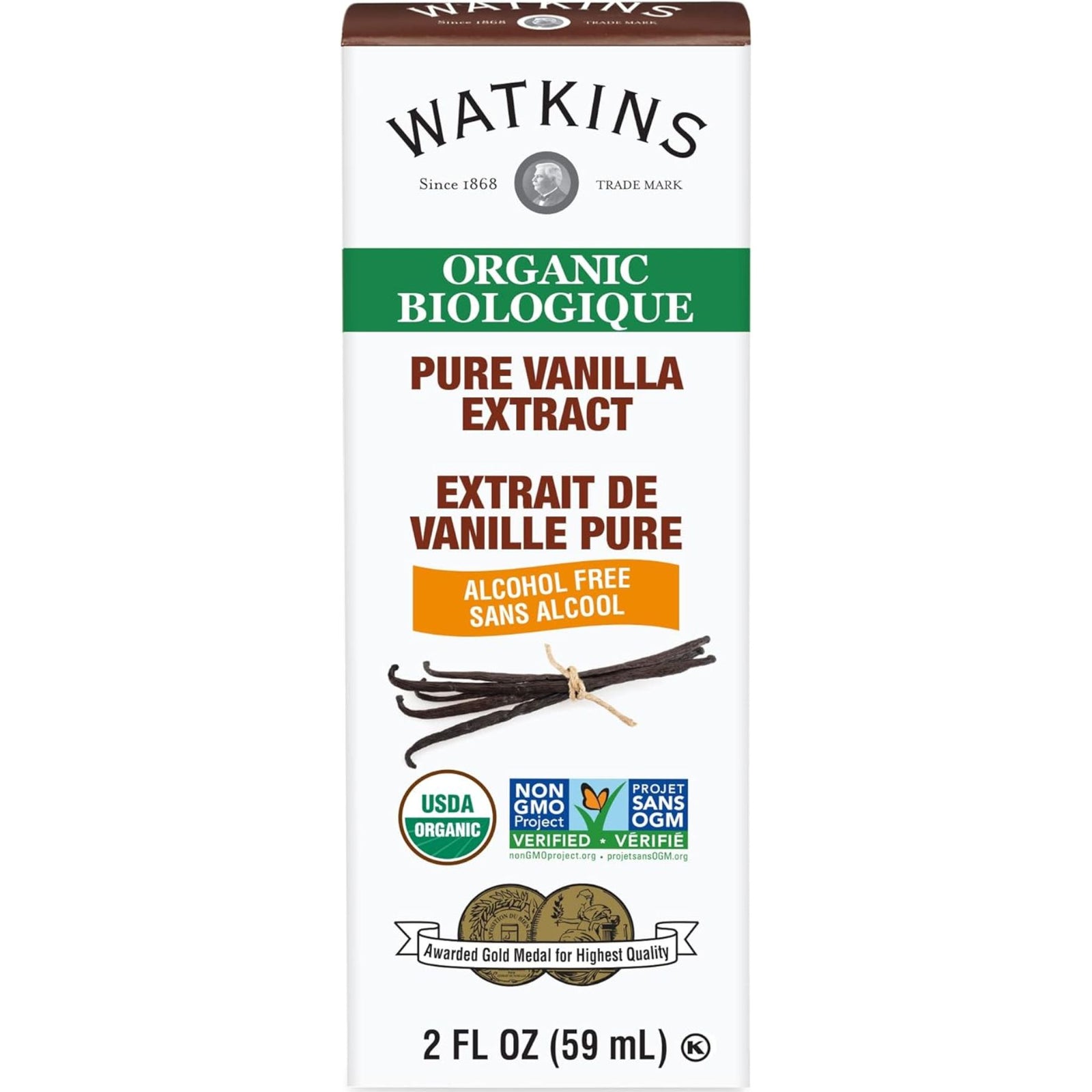 Watkins Organic Pure Vanilla Alcohol-Free Extract 59mL