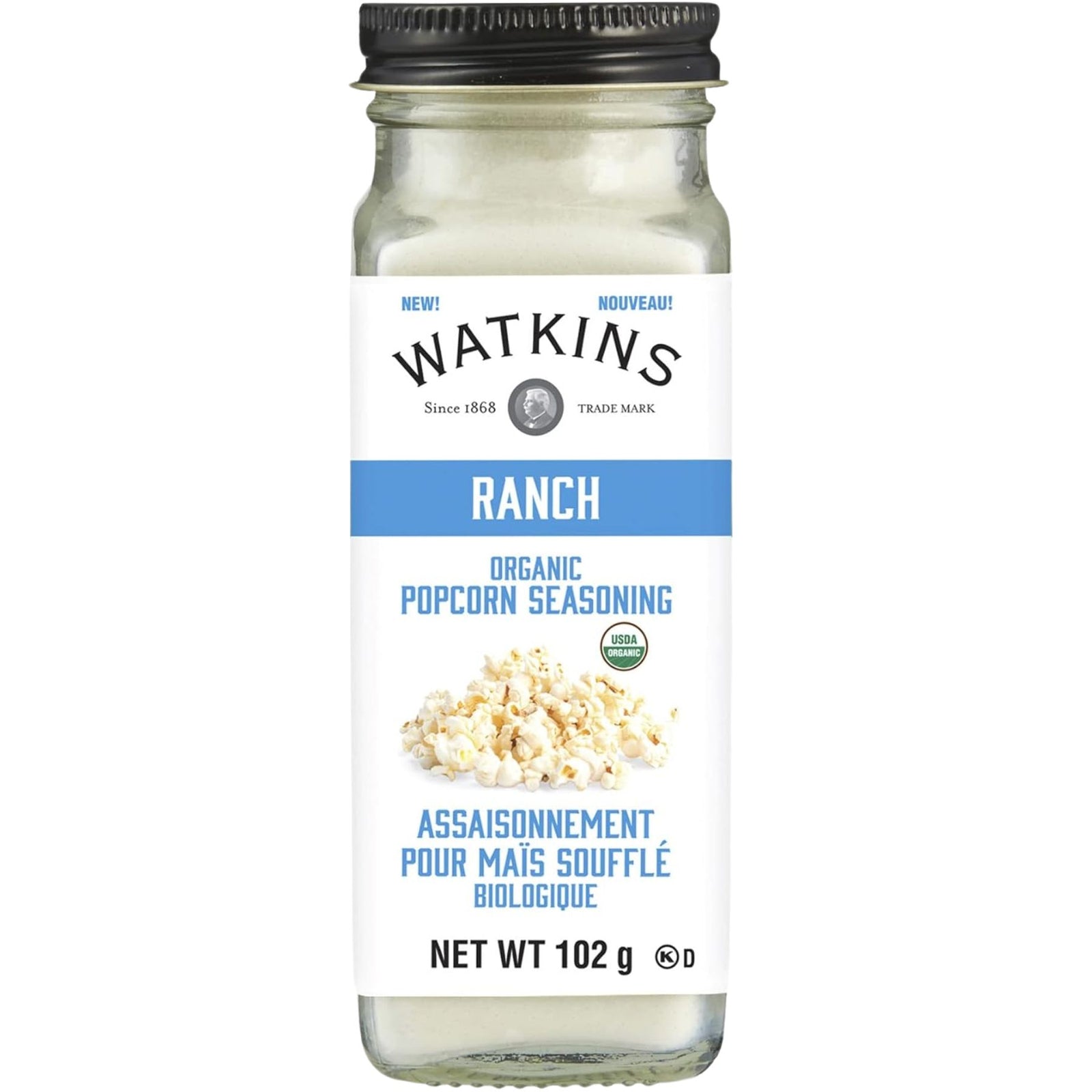 Watkins Organic Ranch Popcorn Seasoning 102g