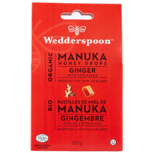 Wedderspoon Organic Manuka Honey Drops Ginger