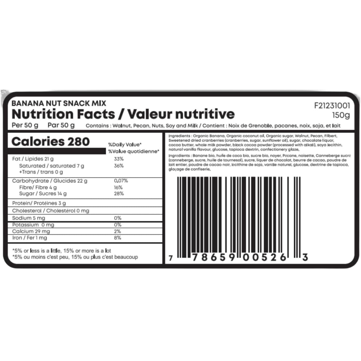 Westpoint Naturals Banana Nut Snack Mix 150g