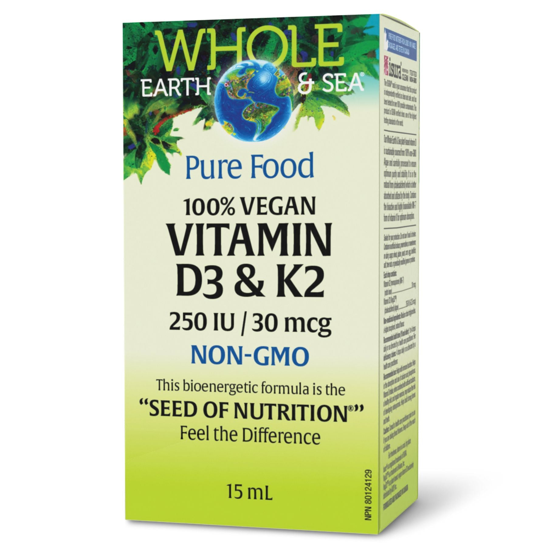 Whole Earth & Sea Vegan Vitamin D3 & K2 Liquid 15ml