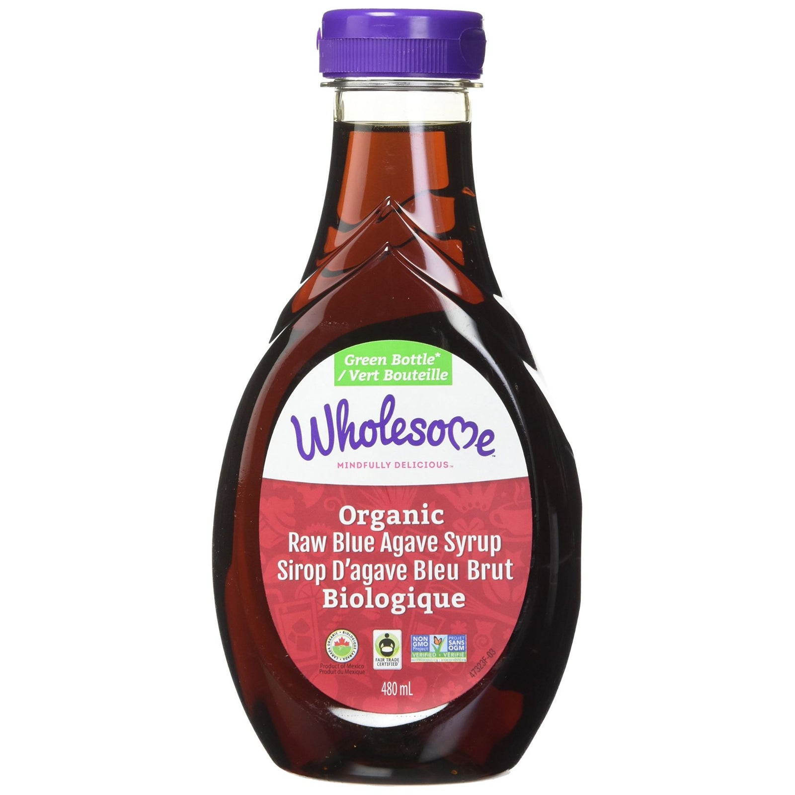 Wholesome Organic Raw Blue Agave Syrup 480ml
