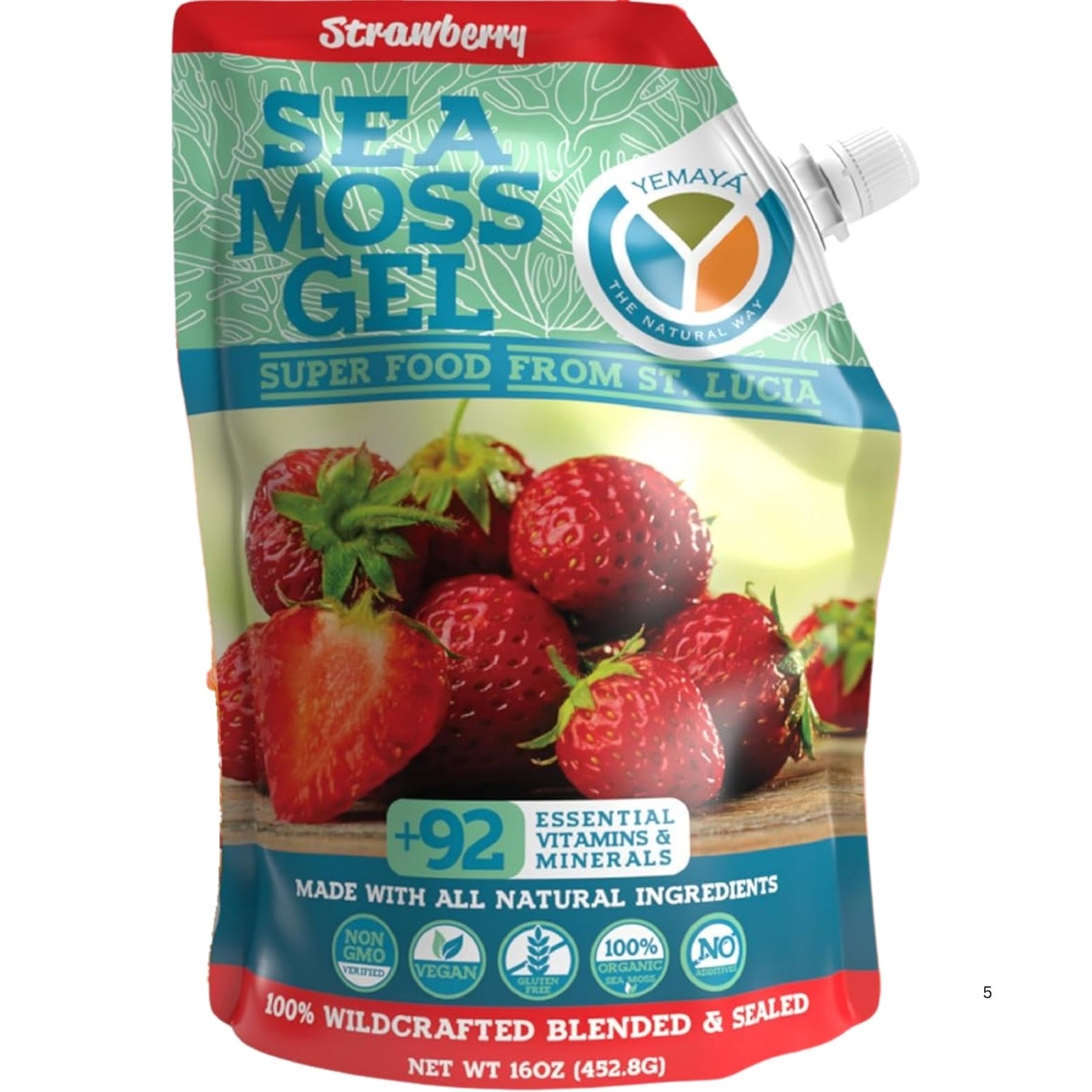 Yemaya Sea Moss Gel Strawberry Flavour 454g