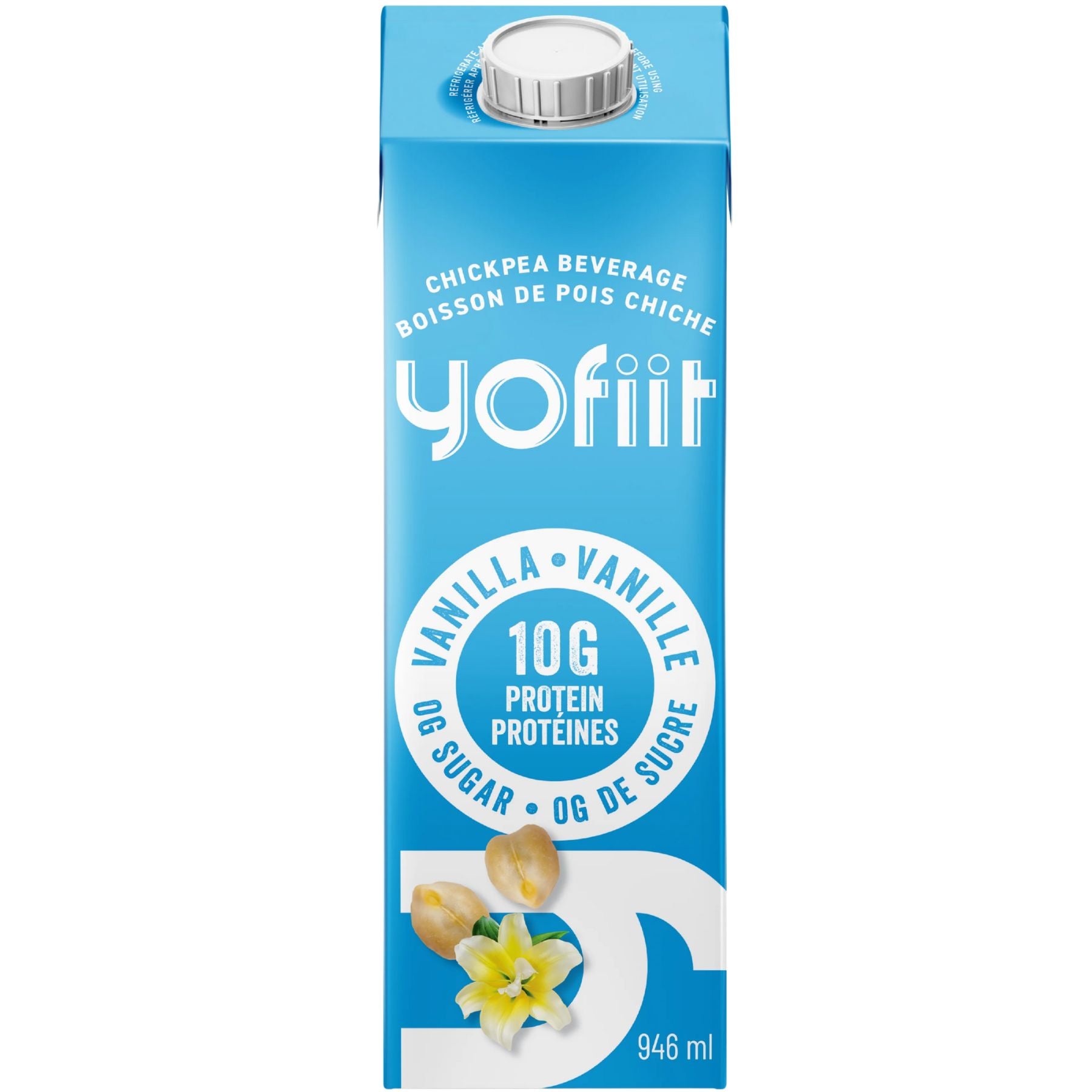 Yofiit High Protein Chickpea Milk Unsweetened Vanilla 946mL