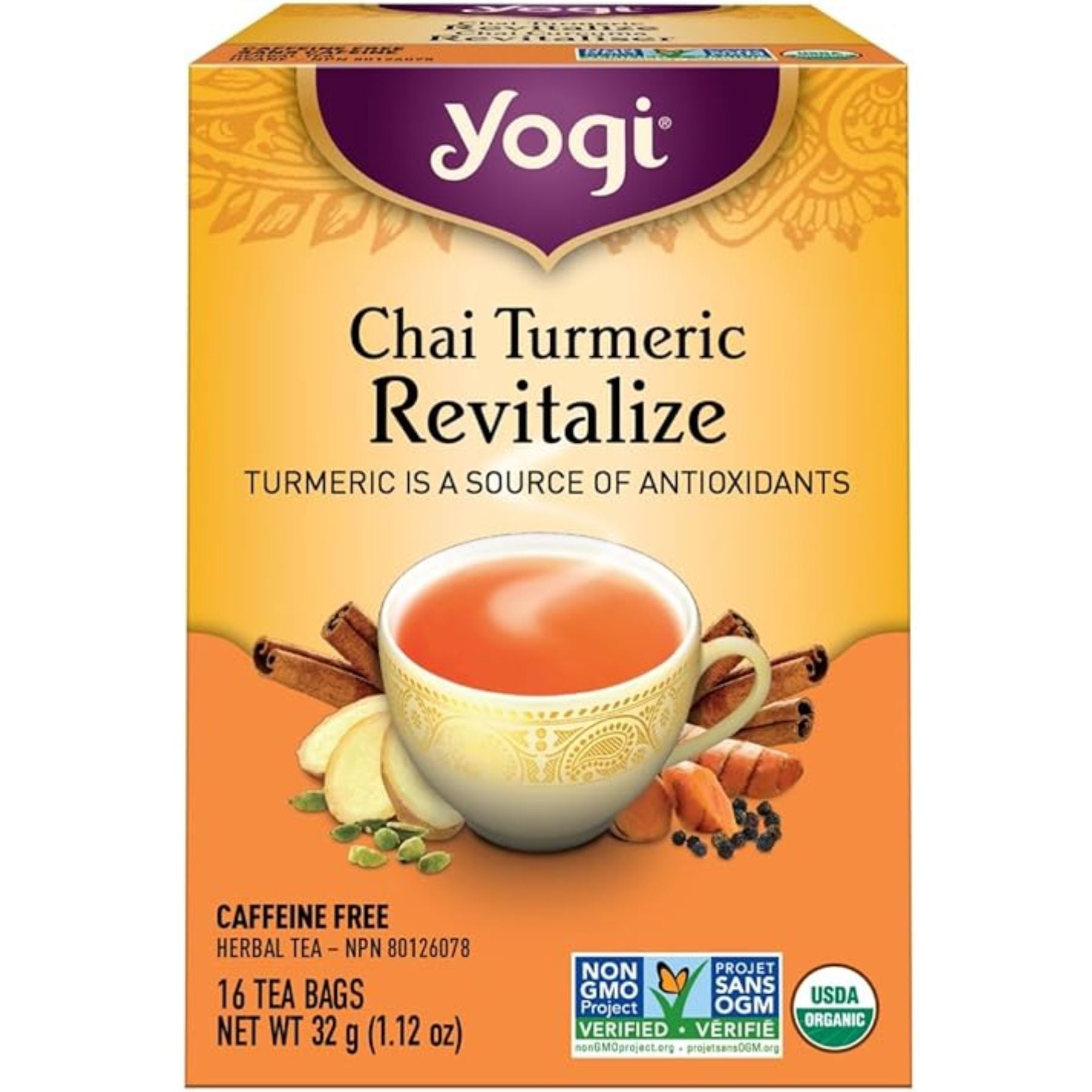 Yogi Chai Turmeric Revitalize Tea 16ct