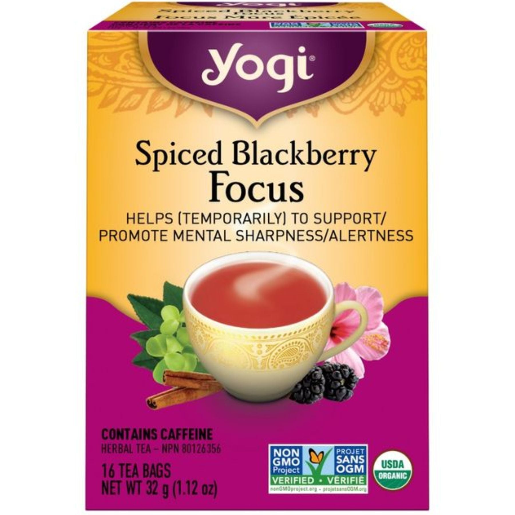 Yogi Spiced Blackberry Herbal Tea 16ct