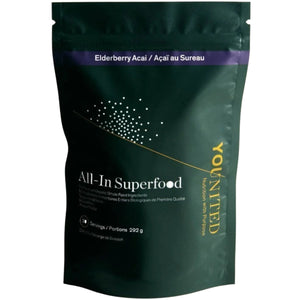 Younited All-in Superfood Elderberry Acai, 30 Servings, a nutrient-packed superfood supplement, available at Fiddleheads Health and Nutrition.