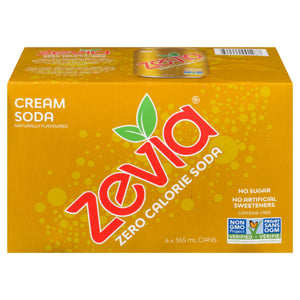 Zevia Zero Calorie Cream Soda 6x355ml