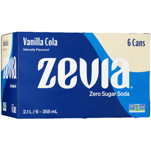 Zevia Zero Calorie Vanilla Cola 6pk