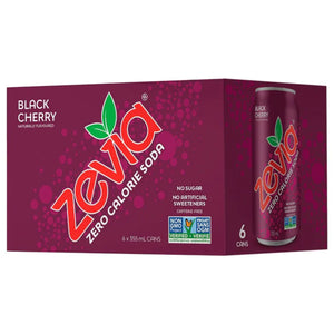 Zevia Zero Calorie Black Cherry Soda 6x355ml