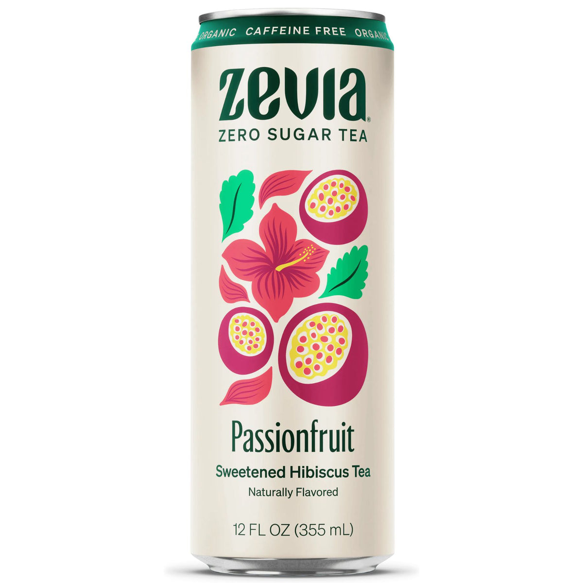 Zevia Organic Sweetened Hibiscus Tea with Passionfruit 355ml