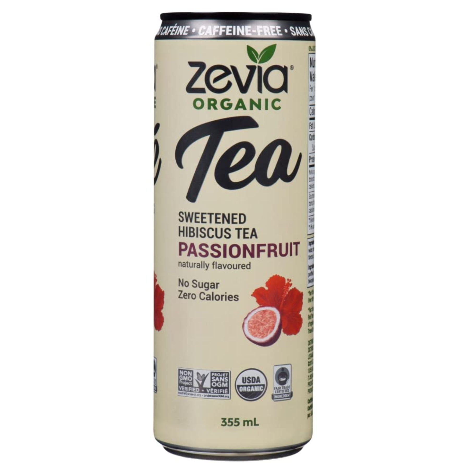 Zevia Organic Sweetened Hibiscus Tea with Passionfruit 355ml