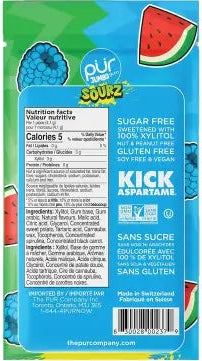 Pur Gum Jumbo Sourz Blue Raspberry Watermelon 20pc