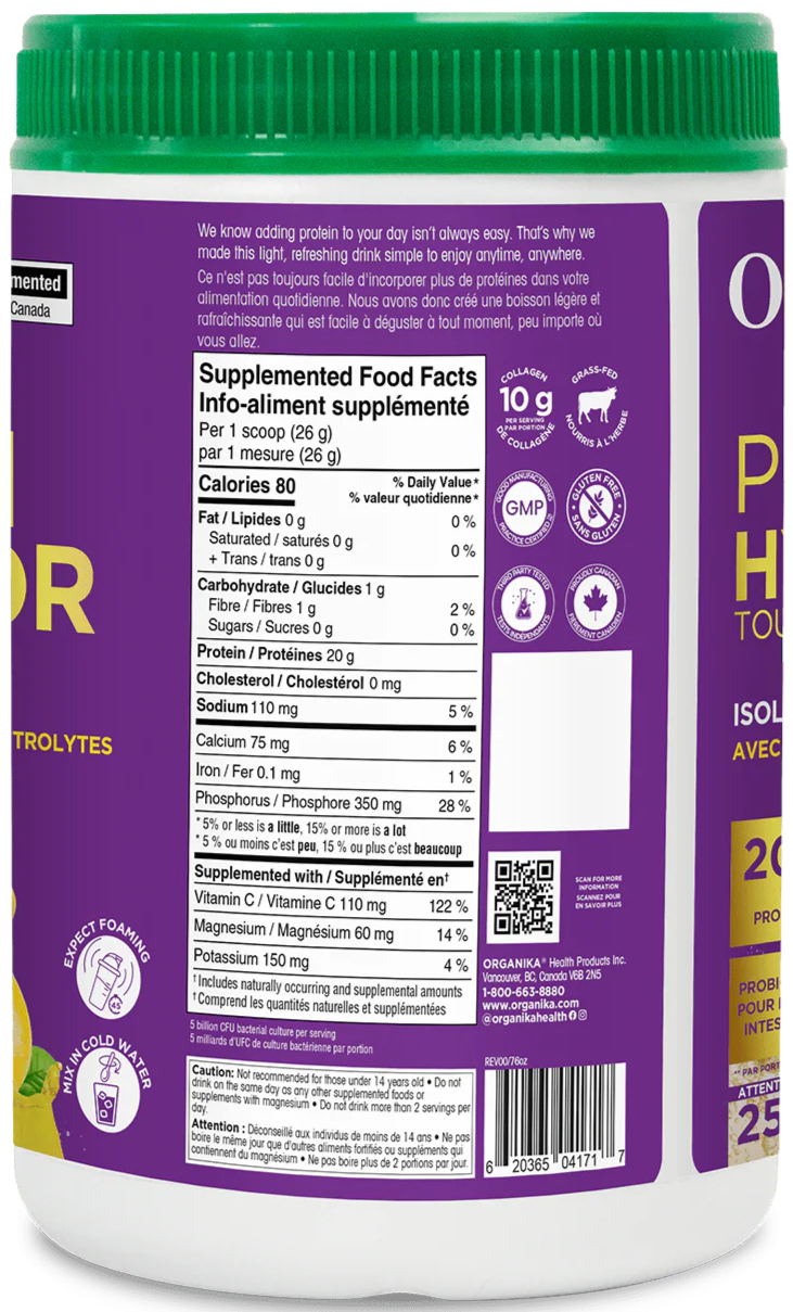 Organika All Day Protein Hydrator 650g - Classic Lemonade