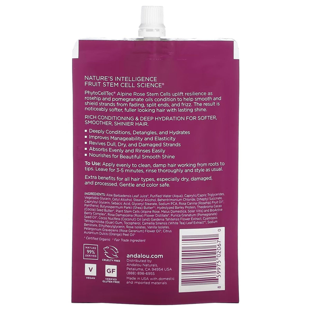 Andalou 1000 Roses Complex Color Care Deep Conditioning Hair Mask 44mL